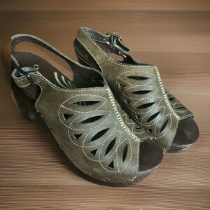 Dansko Rowena Leather High Heel Slingback Sandal Women's Size 39